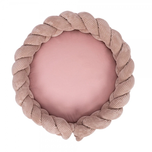 MeowBaby Babynestchen Cord mit Spielmatte &amp; Bettumrandung – Ästhetik powder pink