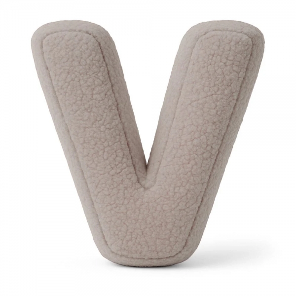 MeowBaby Buchstaben-Kissen Bearly V - taupe