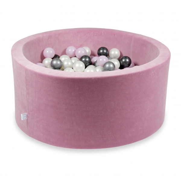 MiMii Bällebad VELVET Soft rosa 90x40cm mit 300 Bällen zum selber Gestalten nach Wunsch