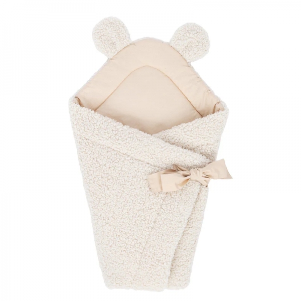 MeowBaby Einschlagdecke zum Schlafen und Kuscheln Bearly - beige/creme