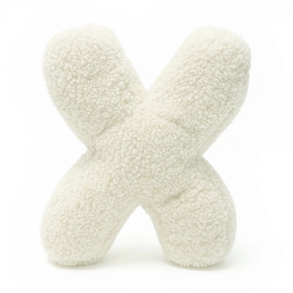 MeowBaby Buchstaben-Kissen Bearly X - creme/beige