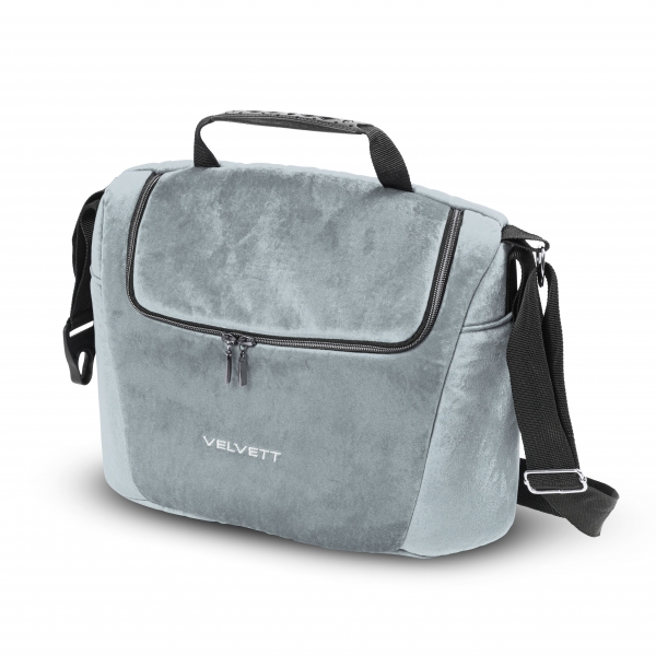 VELVETT Wickeltasche samt Pebble Grey