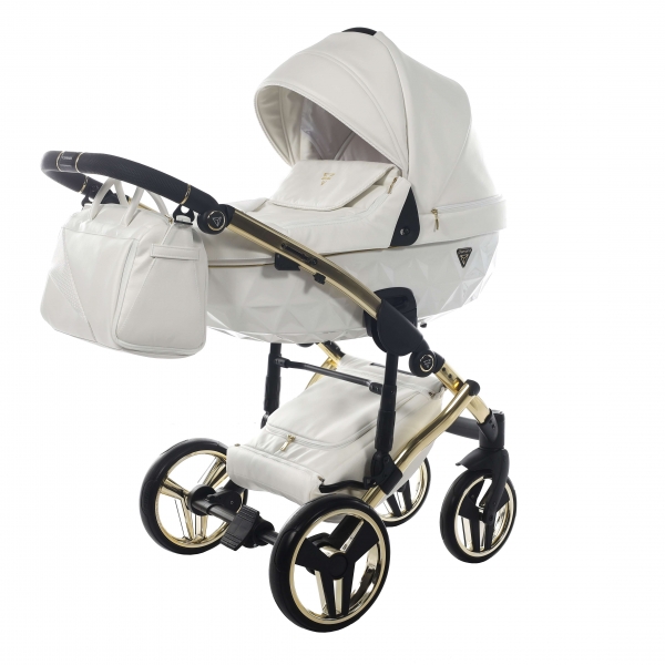 JUNAMA Kombi Kinderwagen INDIVIDUAL 04 2.0 - weiß/gold