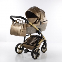 JUNAMA Kombi Kinderwagen Glitter Gold-Gold