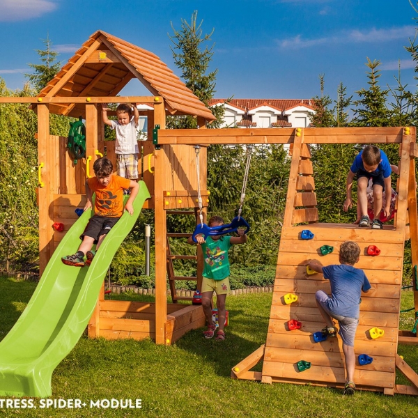 FUNGOO Fortress Spider+ - Klettergerüst mit Rutsche