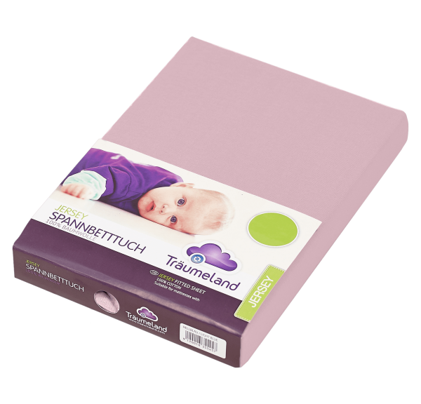 TRÄUMELAND Spannbetttuch Jersey malve-rose 40x90