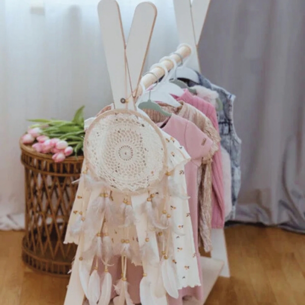 MeowBaby Montessori Tipi Kleiderständer groß - weiß