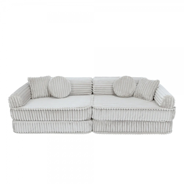 MeowBaby Spielsofa Churros Plüsch-Cord - Cotton Candy White