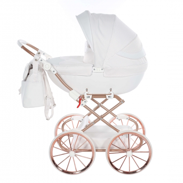 JUNAMA Puppenwagen Mini Dolce 08 - weiß/roségold