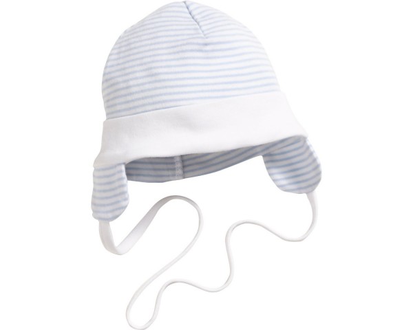 Schnizler Baby - Bindemütze Jungen mit Ohrenschutz blau Gr.49