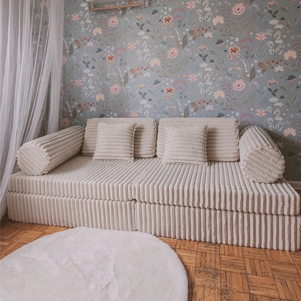 MiMii Spielsofa Komfort Waffle-Cord - ivory beige