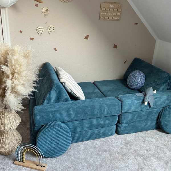 Design4Kids Spielsofa Cord Grande - pure ocean
