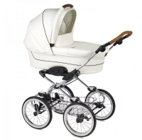 Navington Retro Kombi-Kinderwagen Caravel Royal Snow inkl. Wickeltasche