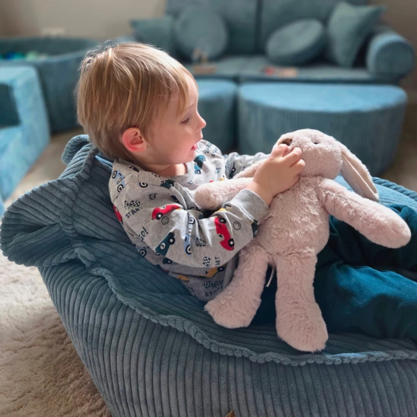 MeowBaby Sitzsack Ästhetik Cord Bär - türkis