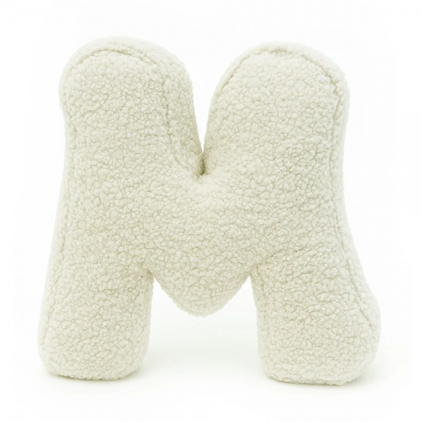 MeowBaby Buchstaben-Kissen Bearly M - creme/beige