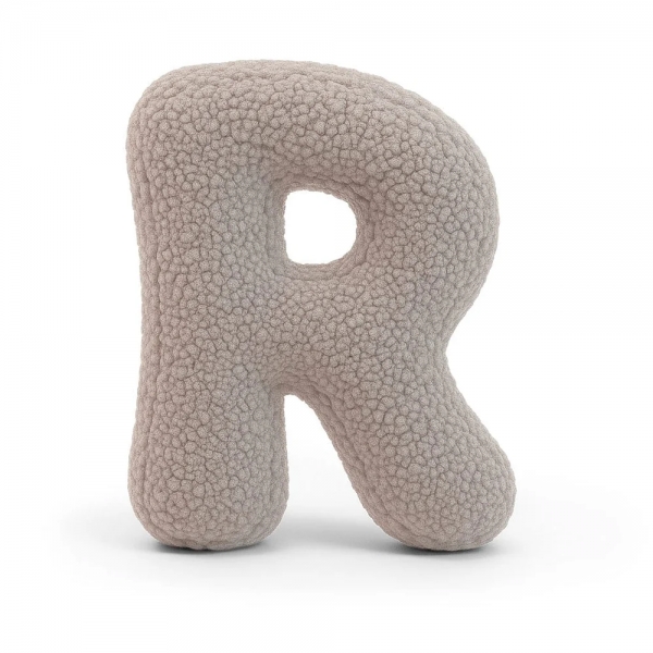 MeowBaby Buchstaben-Kissen Bearly R - taupe