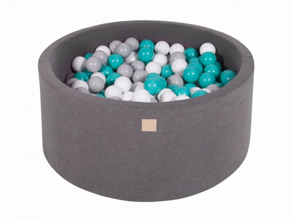 MeowBaby Bällebad 90x40cm dunkellgrau mit 300 Bällen zum selber Gestalten nach Wunsch