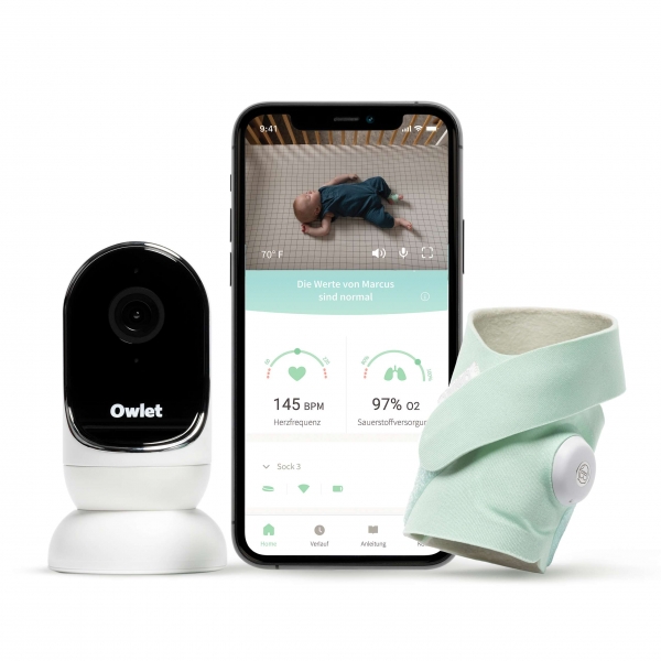 Owlet Monitor Duo - Smart Sock 3 Baby Monitor mint &amp; Owlet Cam Babyphone