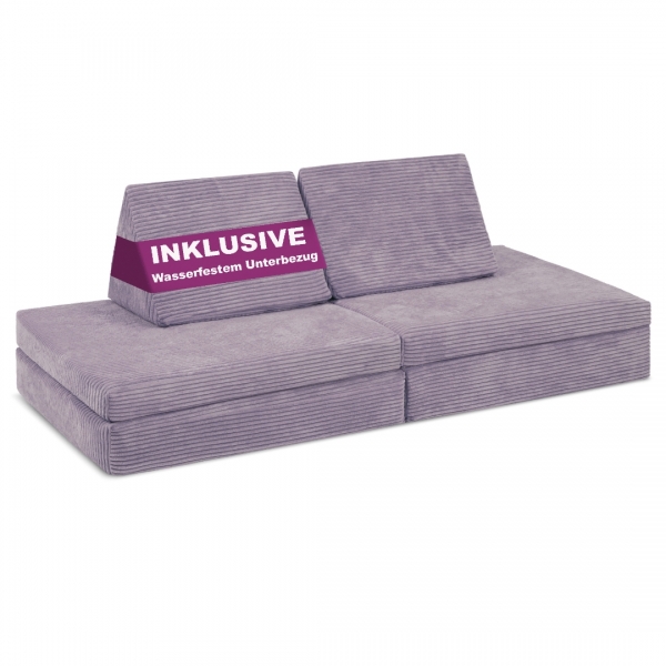 LINODINO Spielsofa Cord Spielparadies - Oktopus Lila