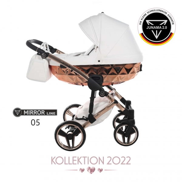 JUNAMA Kombi Kinderwagen Mirror 05 - kupfer/weiß
