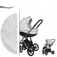 Baby Merc Kombikinderwagen 2 in 1 FASTER 3 ltd. L87 hellgrau chrome - 10-teilig