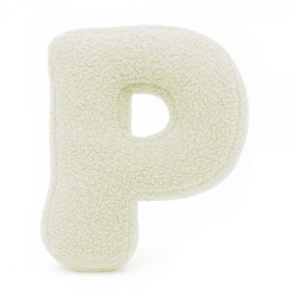 MeowBaby Buchstaben-Kissen Bearly P - creme/beige