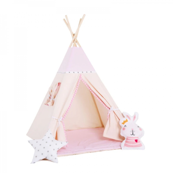 Design4Kids Tipi-Zelt M-Special Set Princess Tipi Bunny- beige/rosa