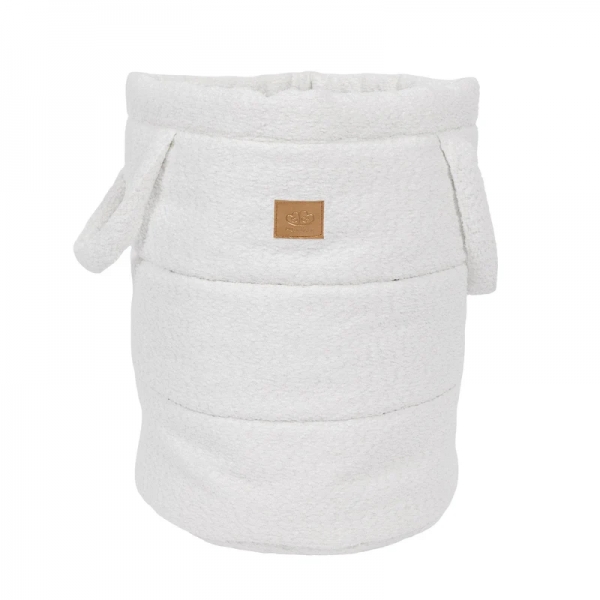 MeowBaby Spielzeugtonne Bouclé - creme/weiß