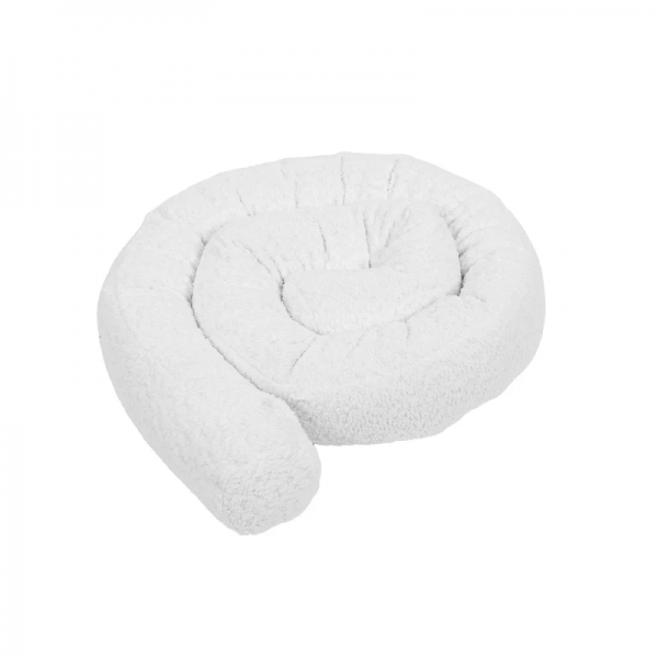 MeowBaby Bettschlange Bouclé, 1,5m - creme/weiß
