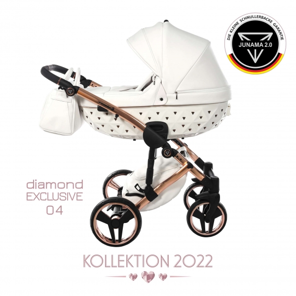 JUNAMA Kombi Kinderwagen DIAMOND EXCLUSIVE 04 2.0 - weiß/kupfer
