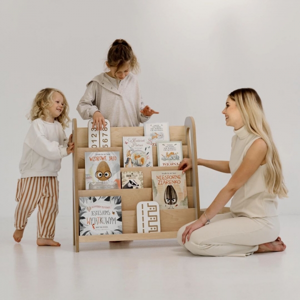 BabyWood Montessori Bücherregal SLIM M - natur
