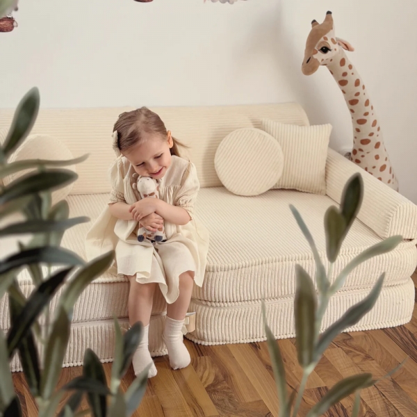 Design4Kids Spielsofa Jewel Cord - almond beige