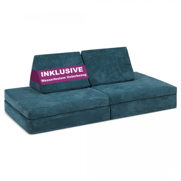 LINODINO Spielsofa Cord Spielparadies - Tannengrün