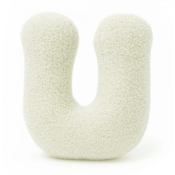 MeowBaby Buchstaben-Kissen Bearly U - creme/beige