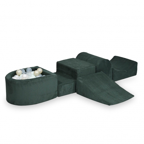 MiMii Schaumspielset I Cord dark cyan mit Bällebad und 100 Bälle zum selber Gestalten-Copy