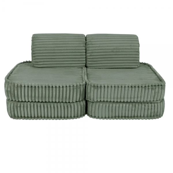 Design4Kids Mini Spielsofa Pearl Plüsch-Cord Basic - classic olive