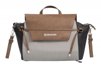 Gesslein Wickeltasche N°4 - schwarz/tabak/hellgrau