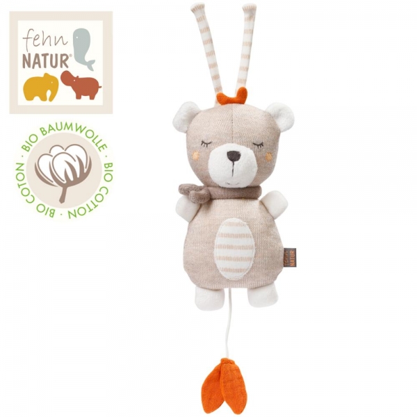 Fehn Schmusetuch Mini-Spieluhr Teddy fehnNATUR