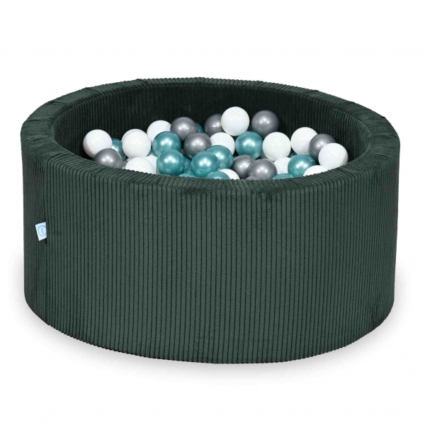 MiMii Bällebad 90x40cm Cord dark cyan mit 300 Bällen zum selber Gestalten nach Wunsch