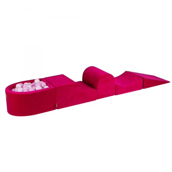 MeowBaby Schaumspielset VELVET magenta mit Bällebad und 100 Bälle zum selber Gestalten nach Wunsch