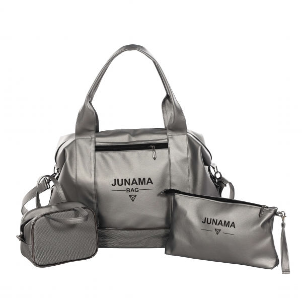 JUNAMA Wickeltasche MAMI BAG - 3 in 1 Set | S-Class 09 - silver