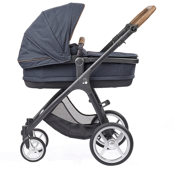 Gesslein Kombi Kinderwagen Smiloo Fun, schwarz/tabak - marine meliert