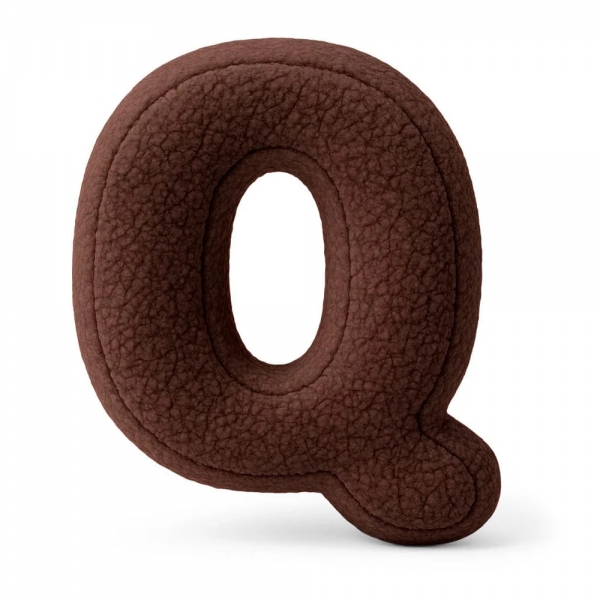 MeowBaby Buchstaben-Kissen Bearly Q - chocolate