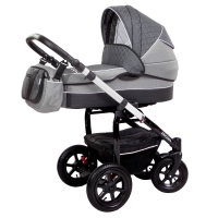 ZEKIWA Kombikinderwagen Saturn Premium inkl. Wickeltasche Karogitter Grau