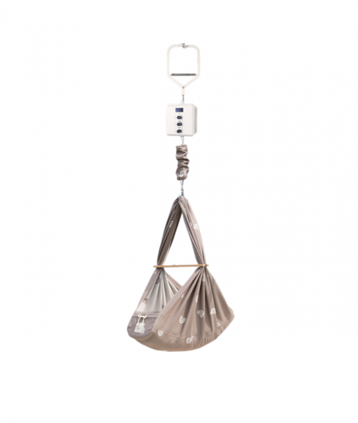 QOOKIE Swing Federwiege mit Motor Cube und Türrahmenklammer - Rainbow mocca