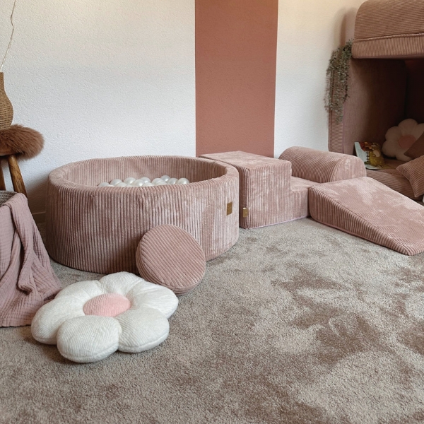 MeowBaby Schaumspielset Ästhetik Cord powder pink mit Bällebad und 200 Bälle
