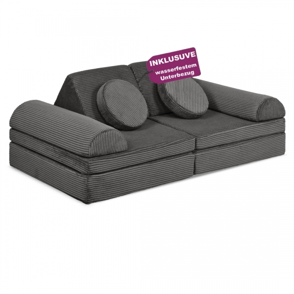 LINODINO Spielsofa Cord Fantasiewelt - Nashorngrau