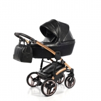 JUNAMA Kombi Kinderwagen Glitter Black-Gold