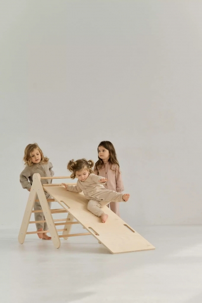BabyWood Kletterset - Pikler-Leiter + Rutsche/Kletterwand