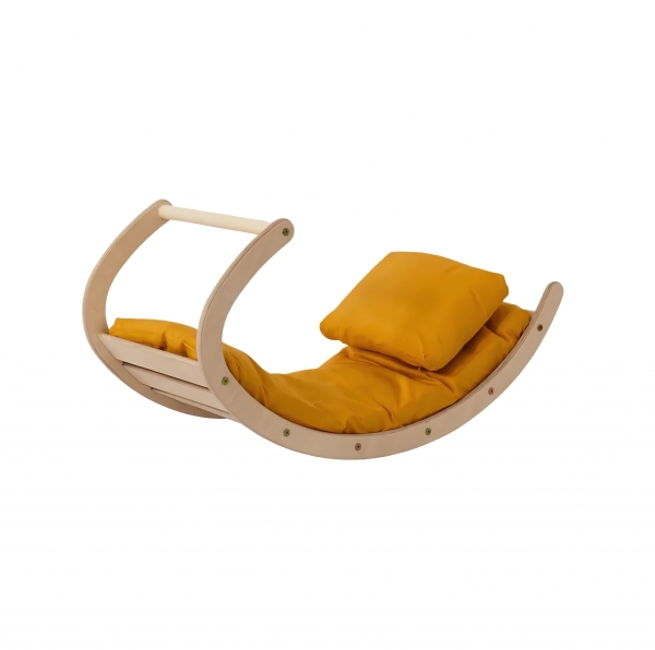 Design4Kids Wippkissen aus Baumwolle mit Kopfkissen für Indri - Senf